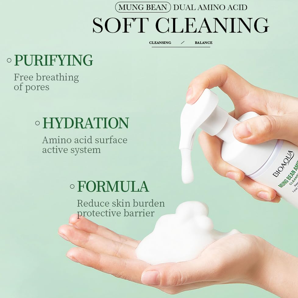 Amazon.com: BIOAQUA 98% Mung Bean Amino Acid Facial Cleansing Foam